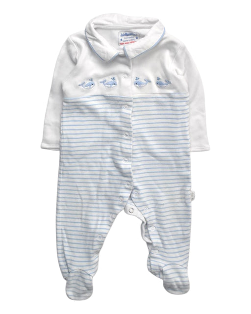 A White Onesies from Jojo Maman Bébé in size 3-6M for boy. (Front View)