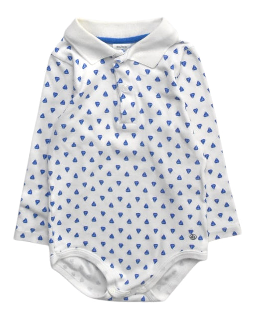 A White Long Sleeve Bodysuits from Petit Bateau in size 18-24M for boy. (Front View)