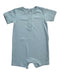 A Teal Short Sleeve Rompers from Mori in size 12-18M for boy. (Front View)