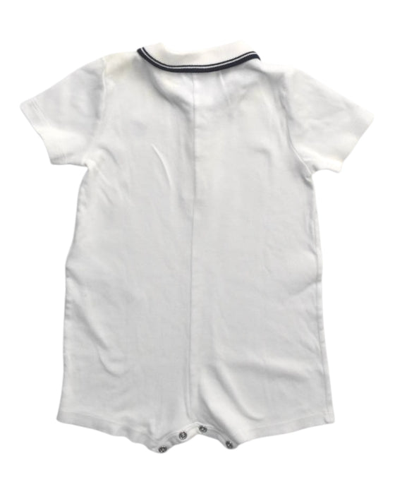 A White Short Sleeve Rompers from Petit Bateau in size 6-12M for boy. (Back View)