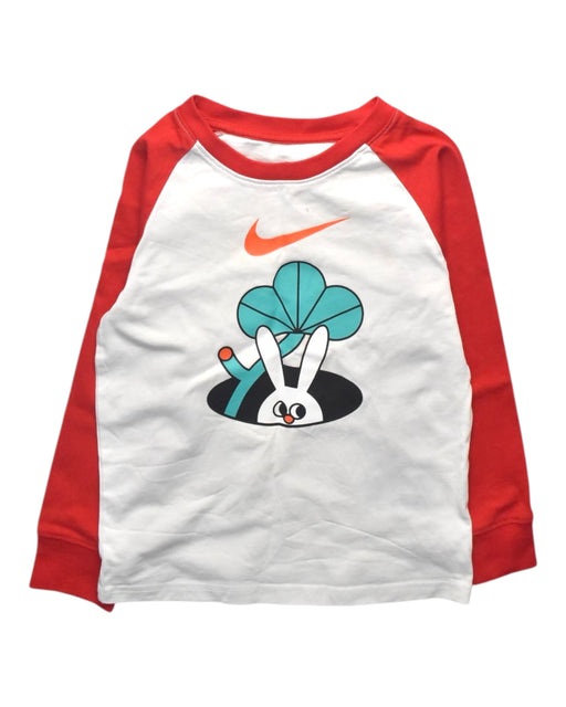 A Red Long Sleeve T Shirts from Nike in size 5T for boy. (Front View)
