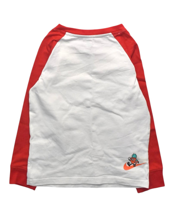 A Red Long Sleeve T Shirts from Nike in size 5T for boy. (Back View)