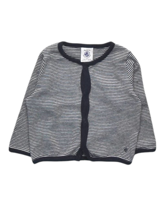A Navy Cardigans from Petit Bateau in size 6-12M for girl. (Front View)