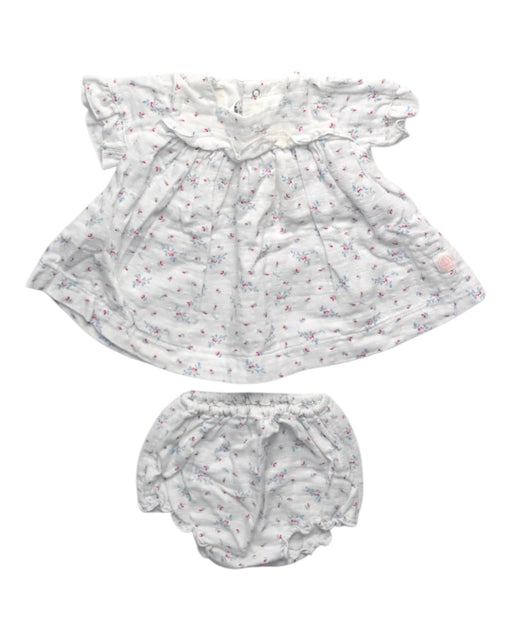 A White Shorts Sets from Petit Bateau in size 3-6M for girl. (Front View)