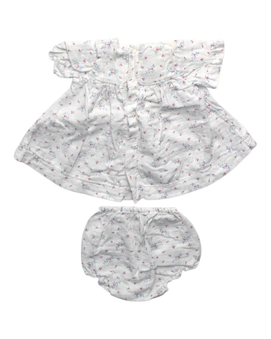 A White Shorts Sets from Petit Bateau in size 3-6M for girl. (Back View)