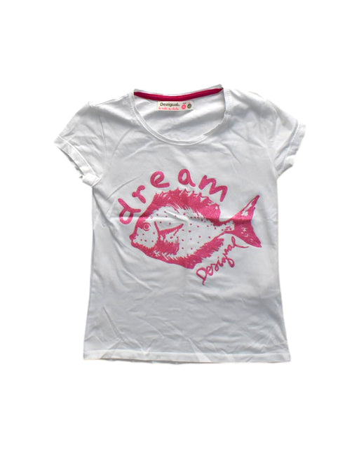 A White Short Sleeve T Shirts from Desigual in size 5T for girl. (Front View)