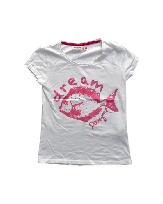 A White Short Sleeve T Shirts from Desigual in size 5T for girl. (Front View)
