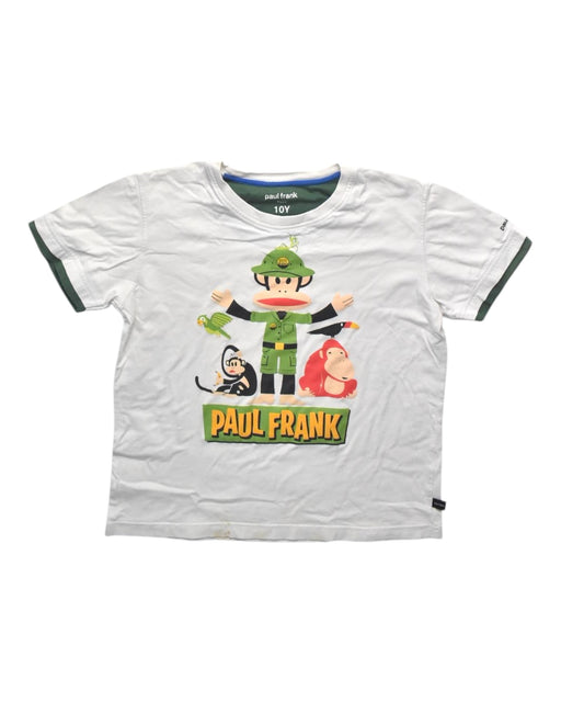 A White Short Sleeve T Shirts from Paul Frank in size 10Y for boy. (Front View)