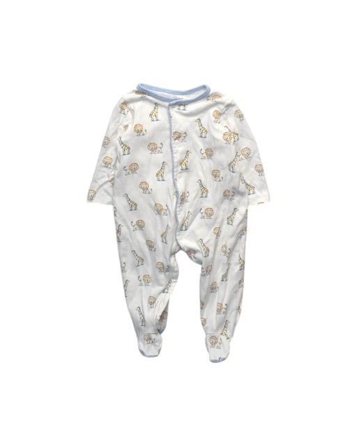 A White Onesies from Little Me in size 6-12M for boy. (Front View)