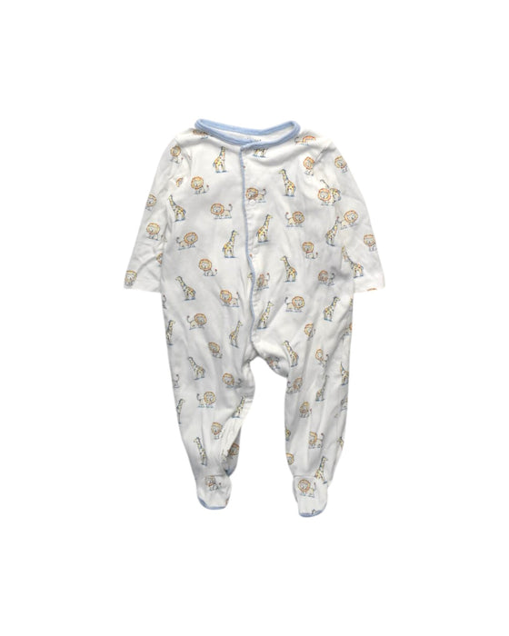 A White Onesies from Little Me in size 6-12M for boy. (Front View)