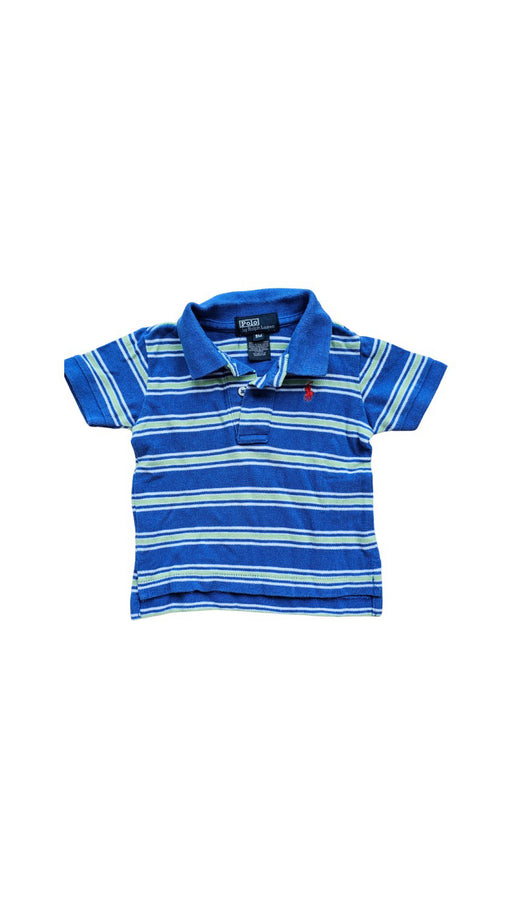 A Blue Short Sleeve Polos from Polo Ralph Lauren in size 6-12M for boy. (Front View)