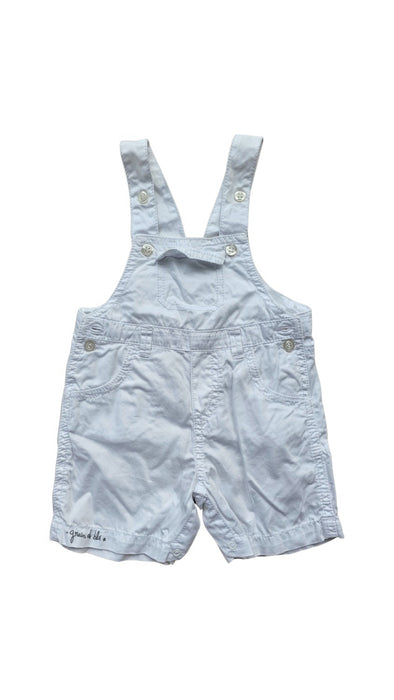 A White Overall Shorts from Grain de Blé in size 6-12M for boy. (Front View)