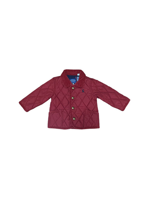 A Red Puffer/Quilted Jackets from Joules in size 3-6M for boy. (Front View)