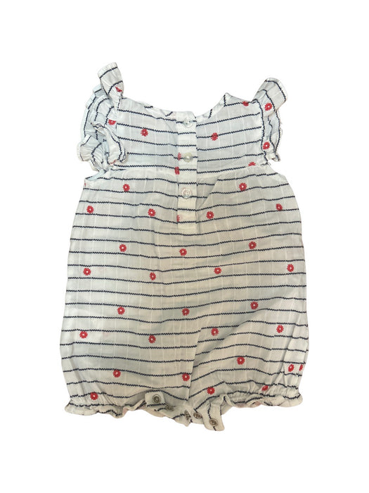 A White Sleeveless Rompers from Seed in size 0-3M for girl. (Back View)
