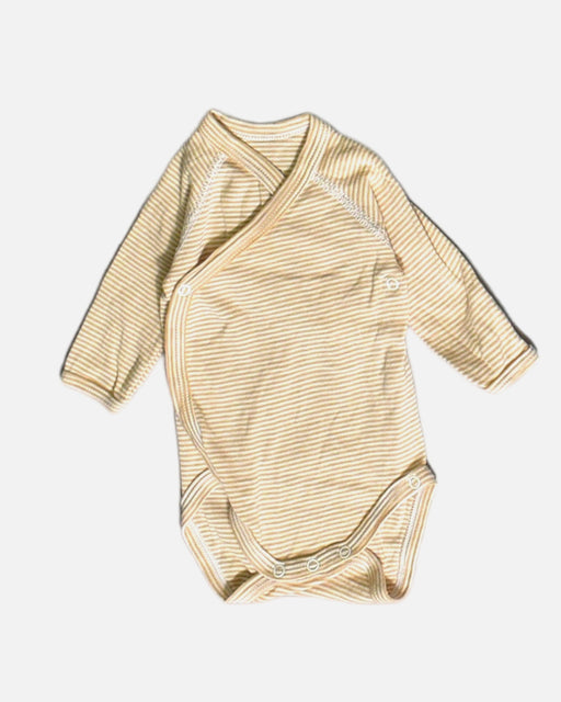 A Brown Long Sleeve Bodysuits from Petit Bateau in size Newborn for neutral. (Front View)