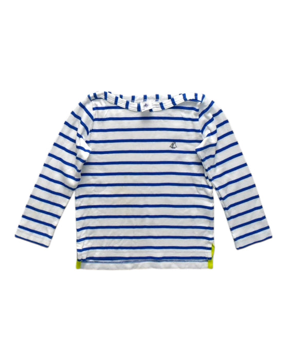 A White Long Sleeve T Shirts from Petit Bateau in size 3T for neutral. (Front View)