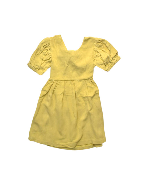 A Yellow Short Sleeve Dresses from Our Kind Folk in size 2T for girl. (Front View)