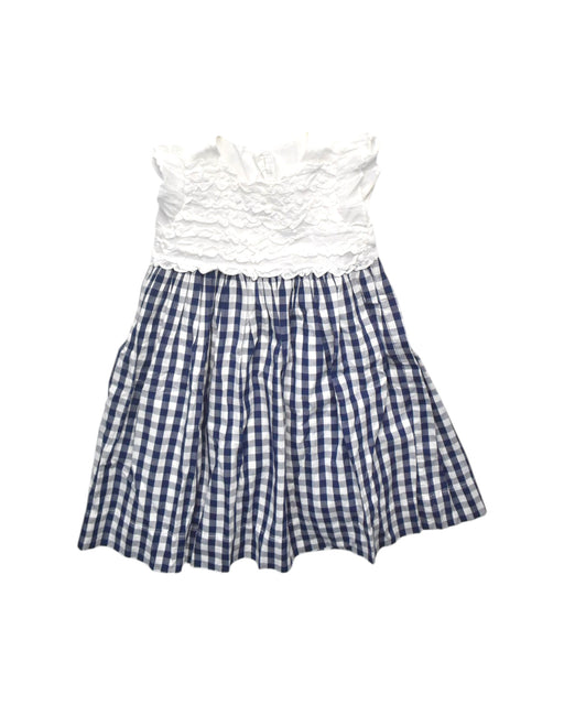 A Blue Sleeveless Dresses from Il Gufo in size 3T for girl. (Front View)