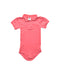A Pink Short Sleeve Bodysuits from Petit Bateau in size 12-18M for girl. (Front View)