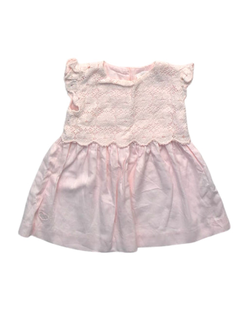 A Pink Sleeveless Dresses from Chateau de Sable in size 3-6M for girl. (Front View)