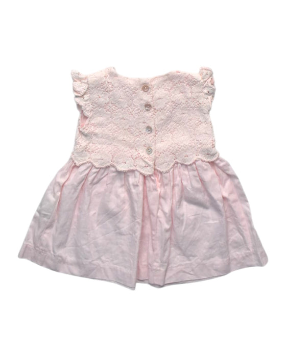 A Pink Sleeveless Dresses from Chateau de Sable in size 3-6M for girl. (Back View)