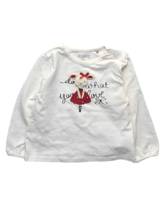 A White Long Sleeve Tops from Kanz in size 6-12M for girl. (Front View)