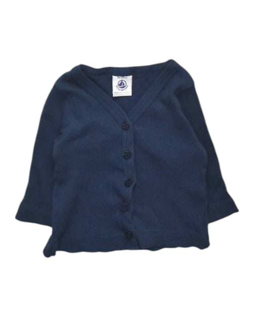 A Navy Cardigans from Petit Bateau in size 3-6M for girl. (Front View)
