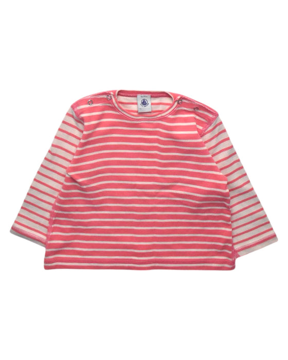 A Pink Long Sleeve Tops from Petit Bateau in size 18-24M for girl. (Front View)