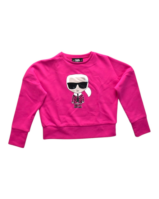 A Pink Sweatshirts from Karl Lagerfeld in size 10Y for girl. (Front View)