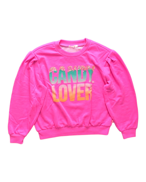A Pink Sweatshirts from Billieblush in size 10Y for girl. (Front View)