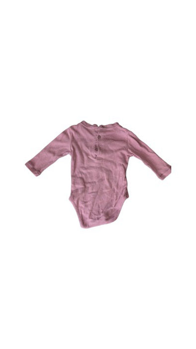 A Pink Long Sleeve Bodysuits from Chateau de Sable in size 3-6M for girl. (Back View)