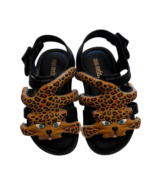 A Black Sandals from Mini Melissa in size 12-18M for neutral. (Front View)