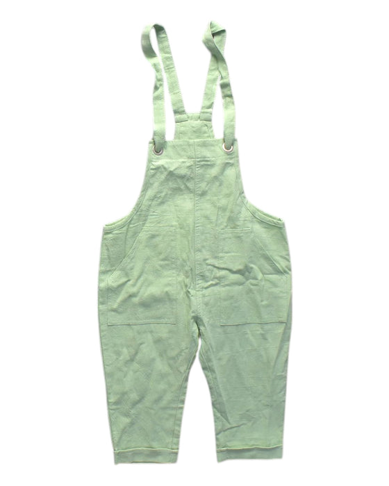 A Green Long Overalls from Le Petit Society in size 2T for neutral. (Front View)