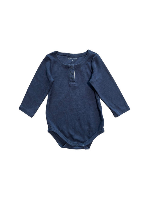 A Navy Long Sleeve Bodysuits from Le Petit Society in size 3-6M for neutral. (Front View)
