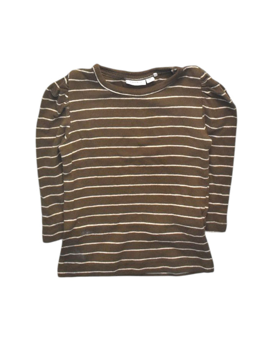 A Brown Long Sleeve Tops from Name It in size 12-18M for girl. (Front View)