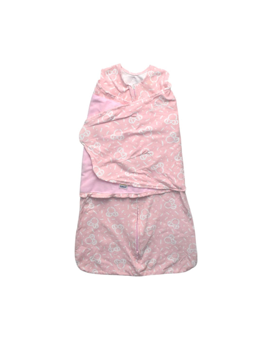 A Pink Sleepsacs from HALO in size 3-6M for girl. (Front View)