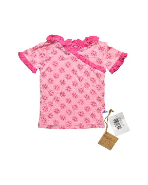 A Pink Short Sleeve Tops from KicKee Pants in size 6-12M for girl. (Front View)