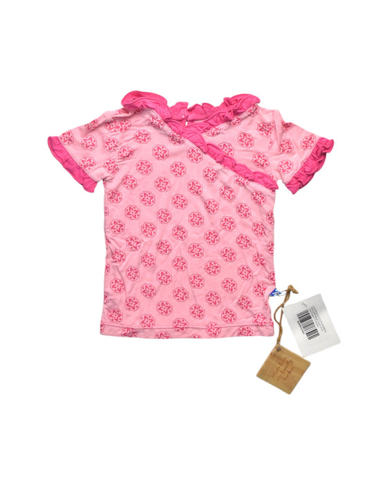 A Pink Short Sleeve Tops from KicKee Pants in size 6-12M for girl. (Front View)