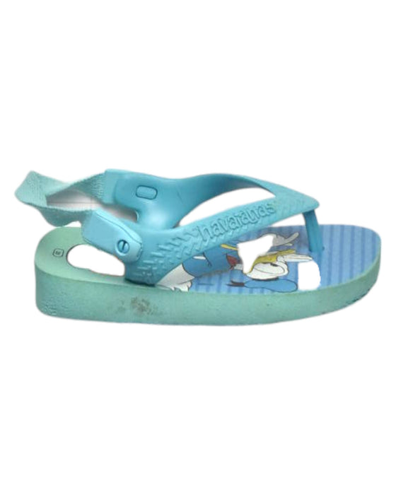 A Blue Sandals from Havaianas in size 12-18M for boy. (Front View)