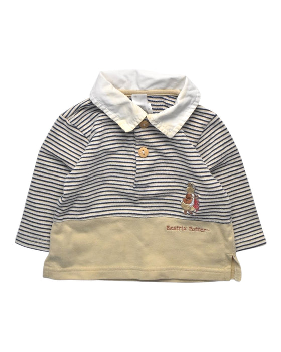 A Beige Long Sleeve Polos from Peter Rabbit in size 2T for boy. (Front View)