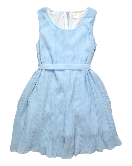 A Blue Sleeveless Dresses from bloomB in size 7Y for girl. (Front View)