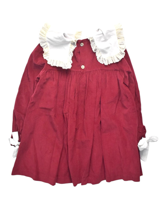 A Red Long Sleeve Dresses from Benedita in size 6T for girl. (Back View)