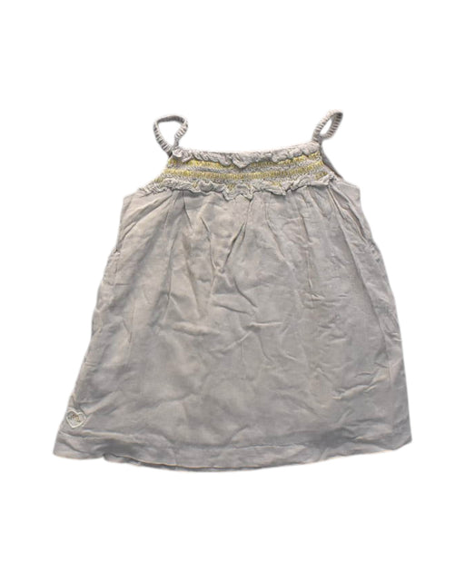 A Beige Sleeveless Dresses from Chateau de Sable in size 12-18M for girl. (Front View)