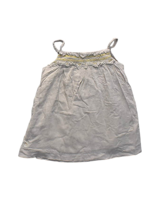 A Beige Sleeveless Dresses from Chateau de Sable in size 12-18M for girl. (Front View)
