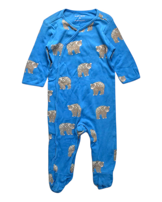 A Blue Onesies from Le Petit Society in size 6-12M for neutral. (Front View)