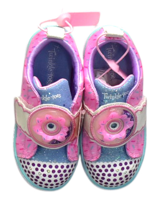 A Multicolour Sneakers from Skechers in size 4T for girl. (Back View)