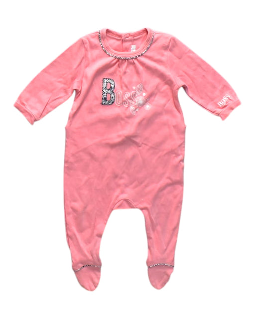 A Pink Onesies from Boss in size 0-3M for neutral. (Front View)