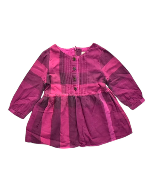 A Pink Long Sleeve Dresses from Burberry in size 12-18M for girl. (Front View)