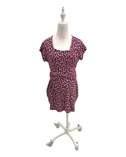 A Burgundy Short Sleeve Dresses from Jojo Maman Bébé in size Maternity-M for maternity. (Front View)