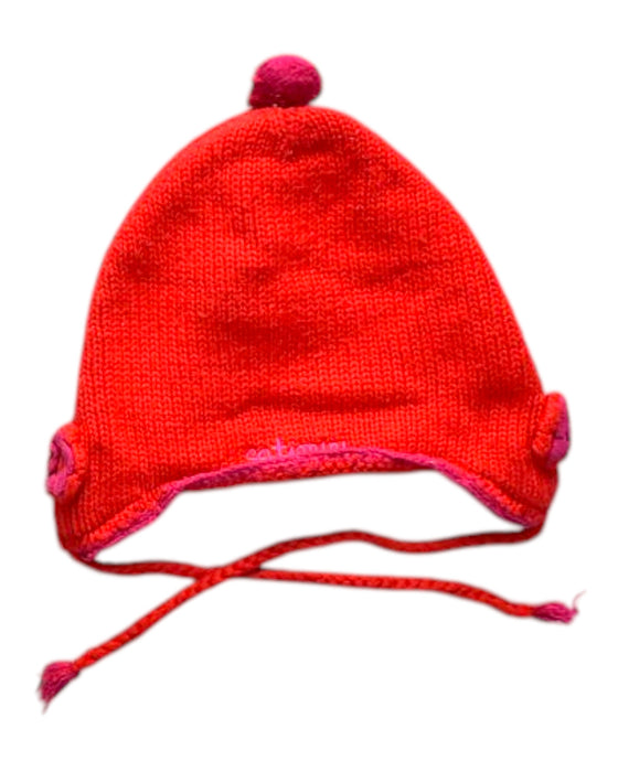 A Red Winter Hats from Catimini in size 4T for neutral. (Back View)